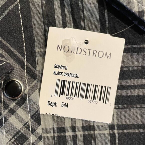 Nwt Sovereign Code Charcoal Plaid Western Snap Shirt 18mo - Picture 5 of 6